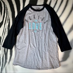 Young & Reckless | Gray & Black Raglan Top